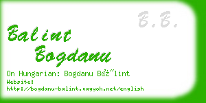 balint bogdanu business card